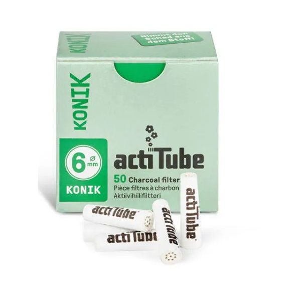 ΑΝΤΑΛΛΑΚΤΙΚΑ ΦΙΛΤΡΑ ΑΝΘΡΑΚΑ KONIK ACTITUBE ΓΙΑ ΠΙΠΑ ΚΑΠΝΟΥ 50 ΤΕΜ 6mm