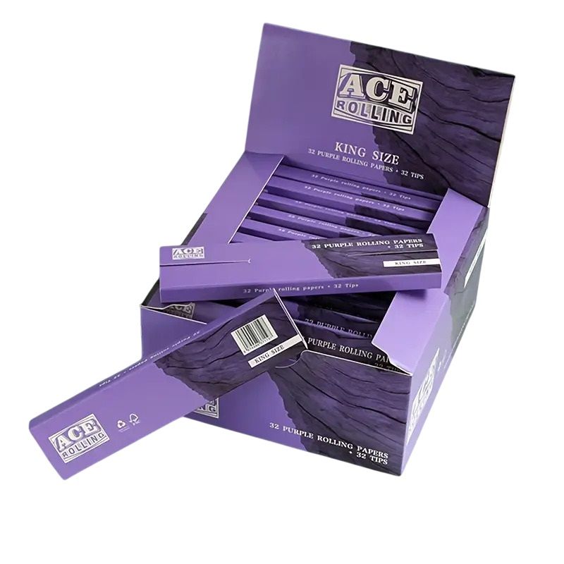 ΤΣΙΓΑΡΟΧΑΡΤΟ ACE ROLLING PURPLE KING SIZE 32 ΦΥΛΛΩΝ+32 ΤΖΙΒΑΝΕΣ