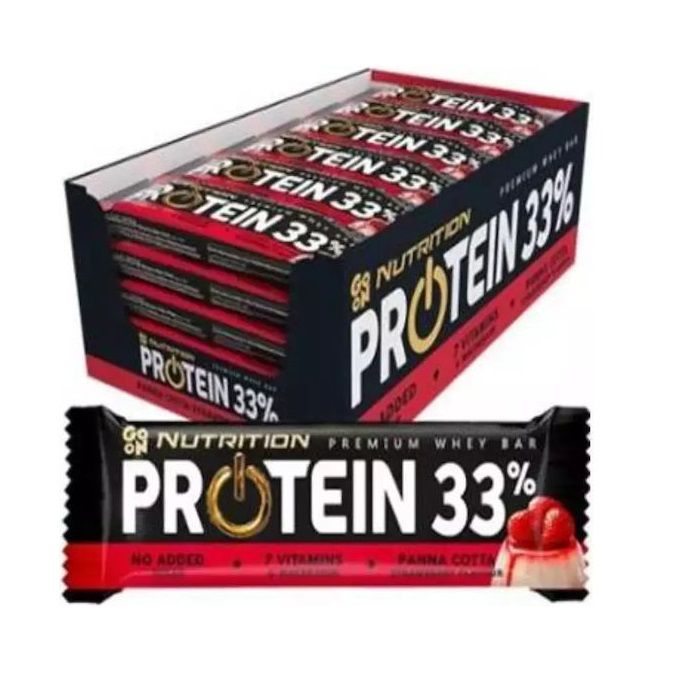 ΜΠΑΡΑ ΠΡΩΤΕΪΝ.PROMO BOX GO ON NUTRITION 33% PANNA COTTA STRAWBERRY 50gr 25TEM