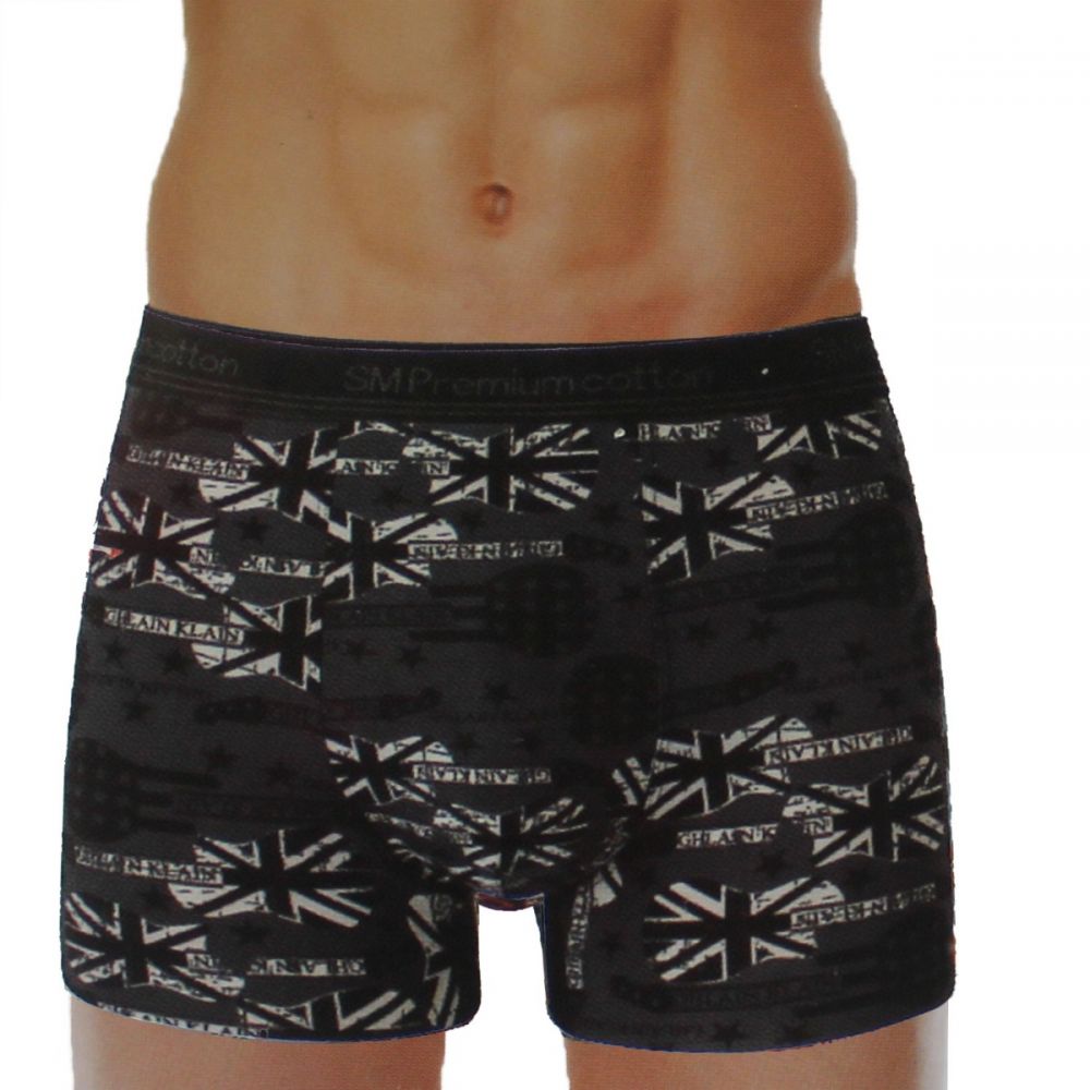 BOXER SMPREMIUM ΓΚΡΙ ΣΚΟΥΡΟ ΜΕ ΕΛΑΣΤΙΚΕΣ ΜΙΚΡΟΪΝΕΣ-XL