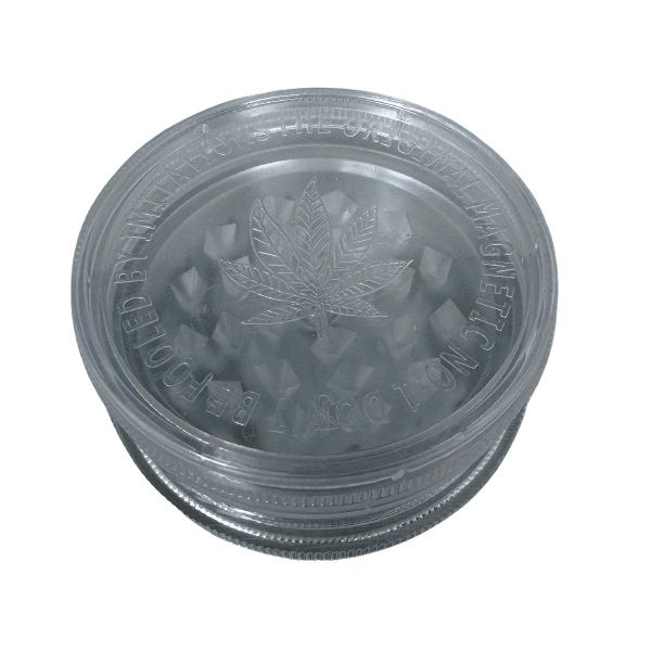 ΤΡΙΦΤΗΣ-GRINDER ΠΛΑΣΤΙΚΟΣ 55 Χ 23mm 2 ΘΕΣΕΩΝ ΔΙΑΦΑΝΟΣ